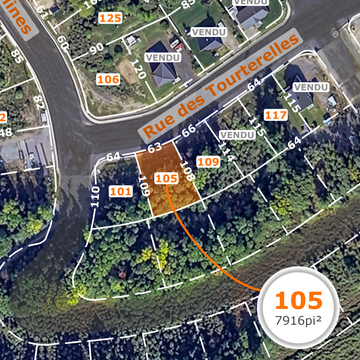 Lot 105 rue des Tourterelles - côté lac Stabel / 79 000$ + tx