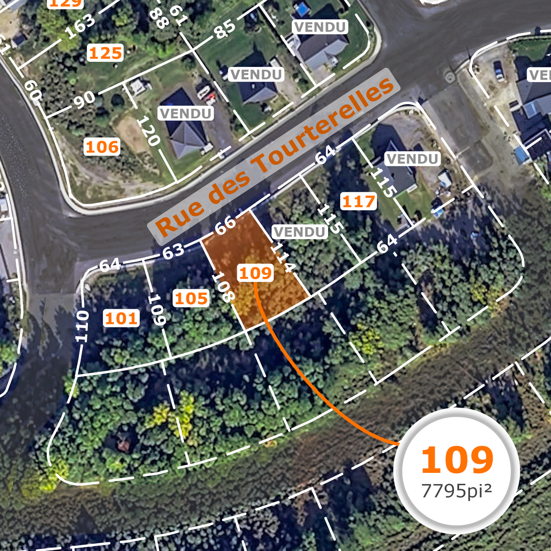 Lot 109 rue des Tourterelles - côté lac Stabel / 79 000$ + tx
