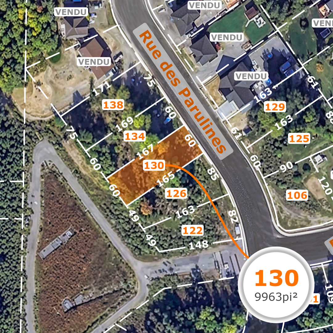 Lot 130 rue des Parulines - côté lac Stabel / 84 000$ + tx