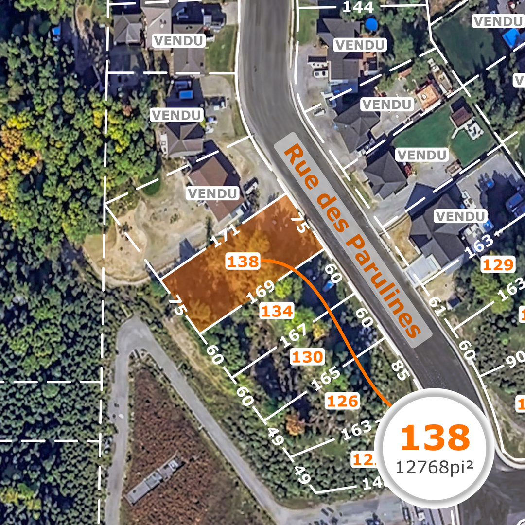 Lot 138 rue des Parulines - côté lac Stabel / 90 000$+ tx