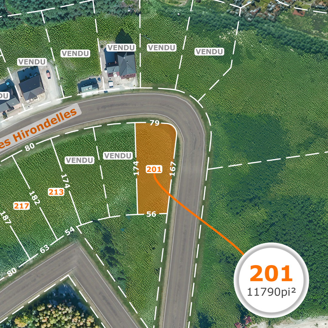 Lot 201 rue des Hirondelles - côté lac Blouin / 107 000$ + tx