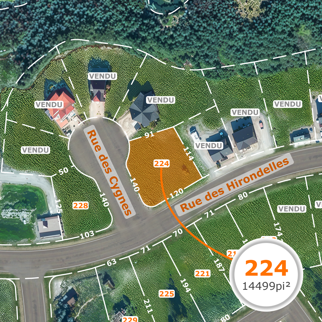 Lot 224 des Hirondelles - côté lac Blouin / 107 000$ + tx