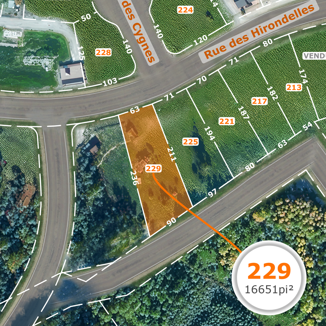 Lot 229 rue des Hirondelles - côté lac Blouin / 118 000$ + tx