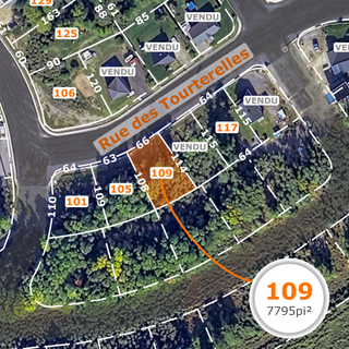 Lot 109 rue des Tourterelles - côté lac Stabel / 79 000$ + tx